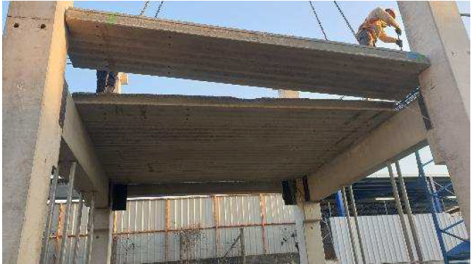 Pose des dalles alvéolaires