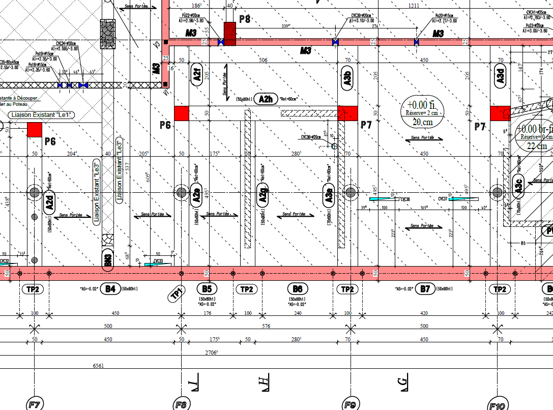 Extrait coffrage des poutres de reprise