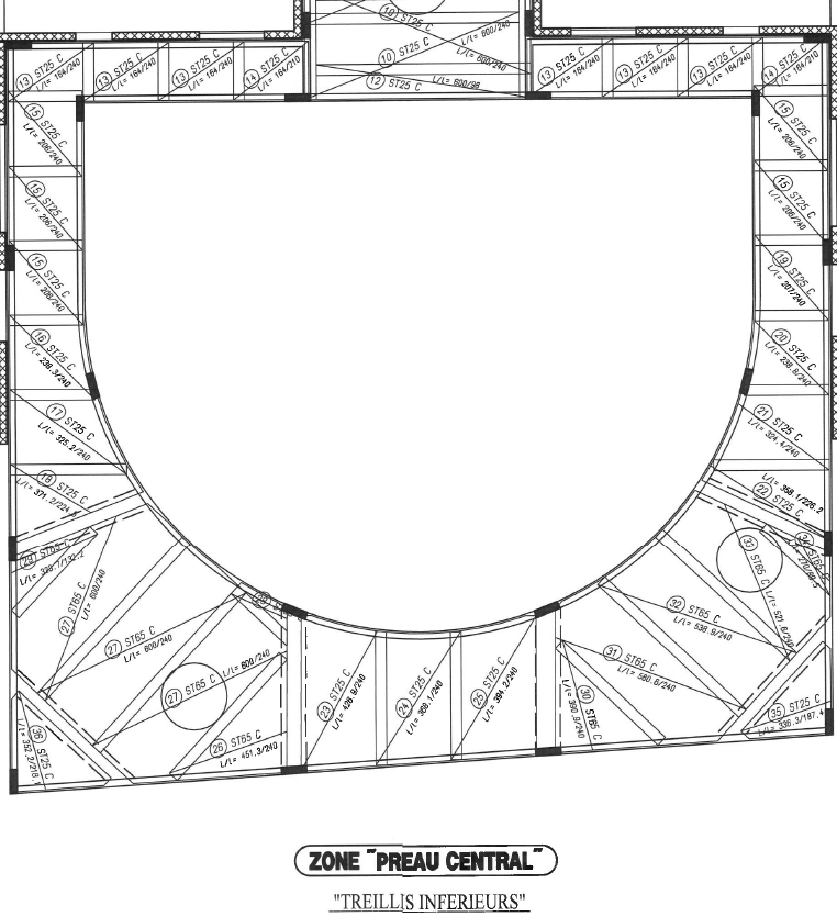 Armatures dalle préau Chatuzange